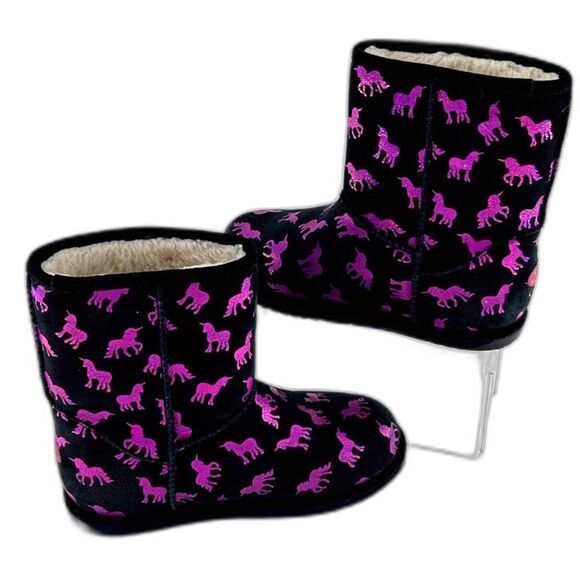 EMU Australia Girls Boots Sz K3 Rainbow Unicorn Brumby Mid-calf Serpa Lining - Picture 9 of 11